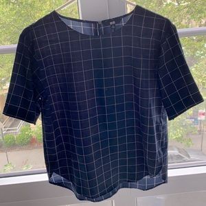Uniqlo windowpane Navy top
